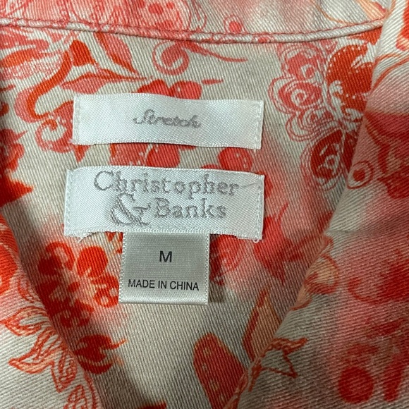 Christopher & Banks zip floral denim jacket - Picture 4 of 9